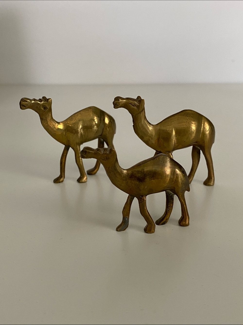 Set of 3 Brass Camel Figurines
